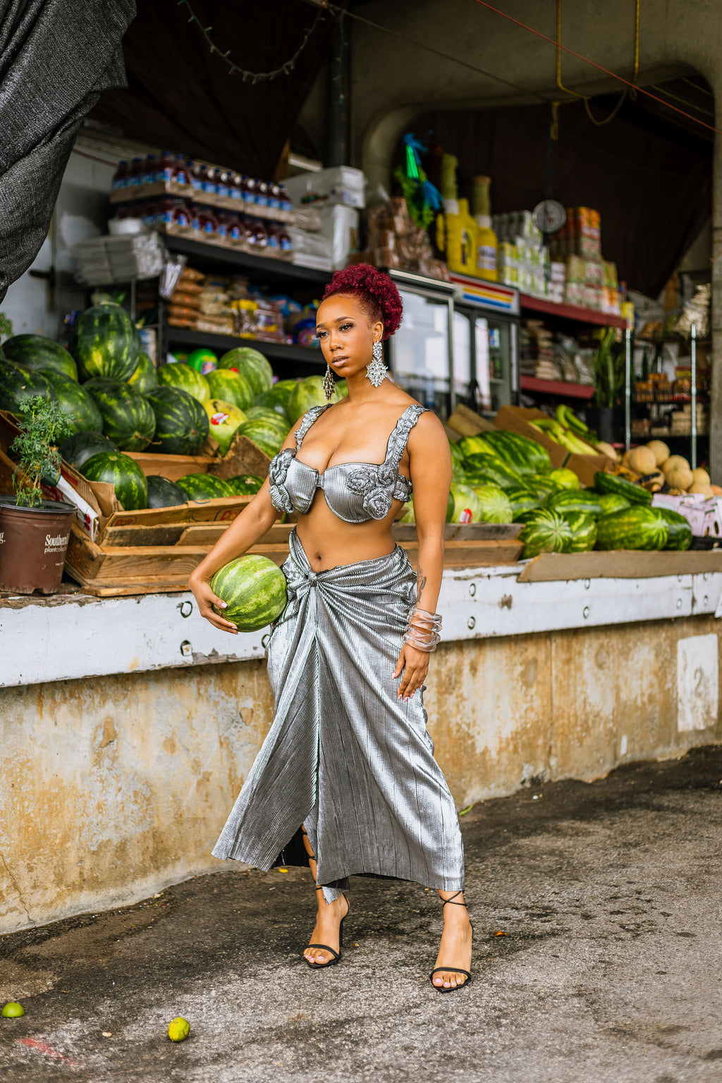 Siren Metallic Wrap Skirt